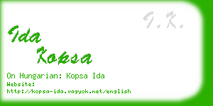 ida kopsa business card